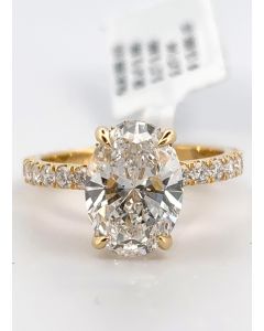 14k Yellow Gold with 3.08CT Center and 3.88CT Total lab Diamonds - IGI - VS1 - D Color