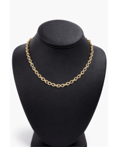 10K Yellow Gold Infinity Link Diamond Necklace 9.20CTW Natural Diamonds VS2-SI1