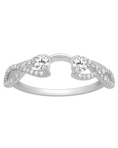 0.39ct Diamond Ring Enhancers Wedding Band 14K White Gold Infinity Style