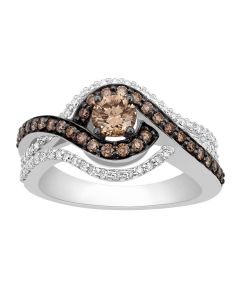 14K White Gold 0.99ctw Diamond Bridal Wedding Ring Conganc White Diamonds 12mm Wide