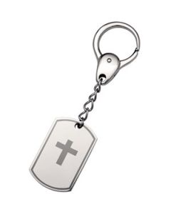 Keyring With Black Laser Cross N\A  Keyring