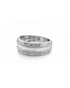 10k White Gold Men Band 9.2mm Wide with 1.30CT Lab diamonds 