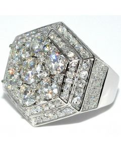 7.5CTW MENS DIAMOND & MOISSANITE RING WHITE GOLD 10K CUSTOM RING PINKY SOLITAIRE 