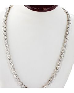 10K Yellow Gold Necklace Cluster Flower Chain with 13.37Ctw Diamonds  26