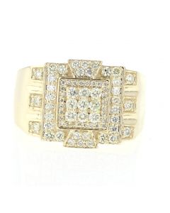 10k Yellow Gold Designer Wedding Ring 1.09Ctw Diamonds for him