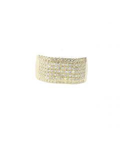 Mens 10k Yellow Gold Fancy Wedding Band With 1.59Ctw Genuine Diamonds