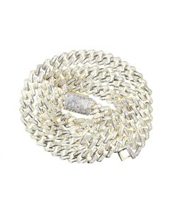 10K Yellow Gold Miami Chain 9 Ctw Diamond 22
