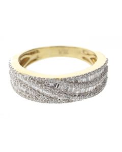 10K Yellow Gold 1.10 Ct Diamond Baguette Mens Ring 