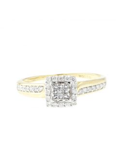 14k White Gold Womens Engagement Ring 0.33 ctw Daimond 