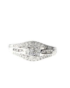 14k White Gold Princess Cut Engagement Ring 0.5 ctw Diamond