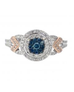 Blue Diamond Engagement Ring White Gold Rose Gold 0.5ct 10K 10mm Wide