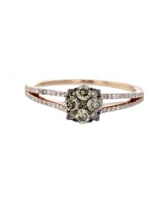 Congac Diamond Engagement Ring 0.66ctw 14K Rose Gold Split Shoulder