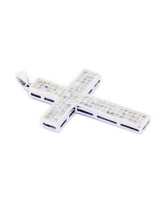 Diamond Cross Charm 30mm Tall 0.45ct Diamonds Sterling Silver