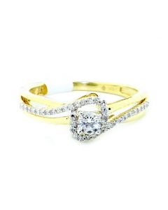 0.3ct Diamond Engagement Promise Ring 10K Gold 7mm Wide Round Solitaire Center