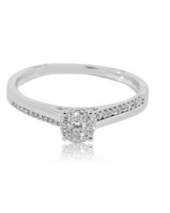 Diamond Engagement Ring 0.15ctw 10K White Gold Promise Ring