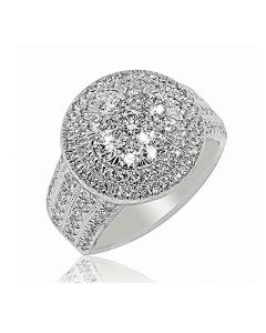 1.5ct Diamond Bridal Wedding Ring 14mm Wide Center 10K White Gold