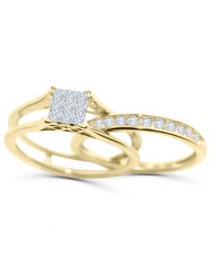 10K Gold Wedding Ring Set 0.50ct w Diamonds 