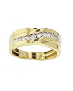 10k Yellow Gold Mens 0.25Ctw Diamond Wedding Band 8mm