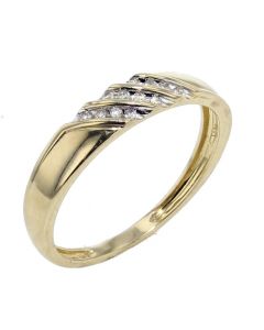 10K Gold Mens Wedding Band 0.10ctw 5mm Diamond Wedding Band