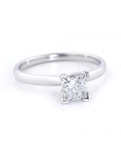 1CT PRINCESS CUT DIAMOND SOLITAIRE NATURAL I1 G/H ALMOST COLORLESS