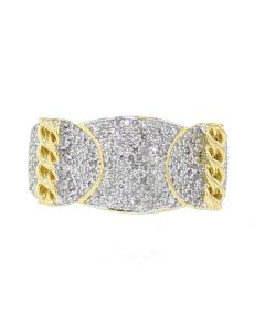 14K Gold Mens Diamond Ring Fancy Style 3/4ctw Diamonds 12mm Wide