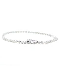 Midwest Jewellery Diamond Tennis Bracelet 14K White Gold 2.00ctw Round Diamond Line Bracelet