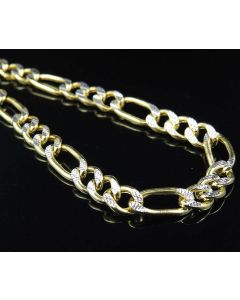 10k Yellow Gold Diamond Cut Figaro Style Box Chain Necklace 6 MM 22-30 Inches 