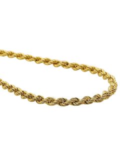 10K Yellow Gold 3 MM Hollow Rope Chain Necklace 16-28 Inches 