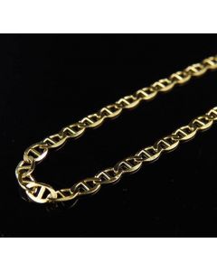 10K Solid Yellow Gold 2.5MM Flat Mariner Link Style Chain 16-24 Inches 