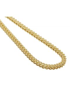 14K Yellow Gold 4.5MM Hollow Franco Box Link Chain Necklace 22-30 Inches 