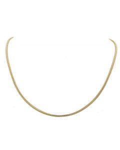 14K Yellow Gold Hollow Franco Box Link Chain Necklace 1.5MM 16-26 Inches 