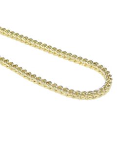 14K Real Yellow Gold Hollow Franco Box Cuban Chain Necklace 2MM 16-30 Inches 