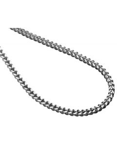 10K White Gold 4MM Hollow Franco Box Link Chain Necklace 22-36 Inches 