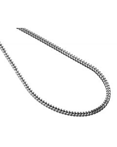 10K White Gold 3MM Hollow Franco Box Link Chain Necklace 22-30Inches 