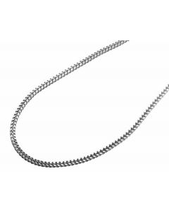 10K White Gold 2MM Hollow Franco Box Link Chain Necklace 22-36 Inches