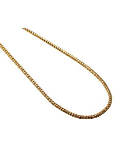 10K Yellow Gold Diamond Cut Franco Box Cuban Chain Necklace 2MM 18-30 Inches 