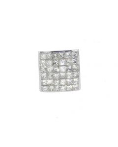 14K White Gold Diamond Earring Wide Round Cut Single Diamond Earring For Men 0.75ctw