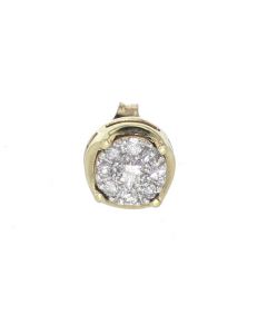 10K Yellow Gold Diamond Earring For Men Single Earring With 0.18ctw 