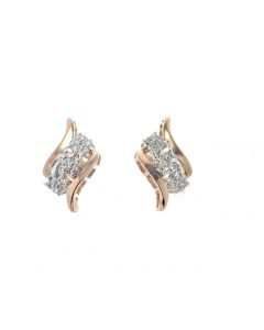 Womens Diamond Earrings Fancy Stud Earrings Rose Gold-Tone .40ctw Drop Earrings 13mm