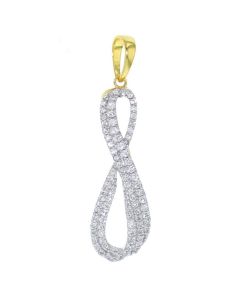 Womens Diamond Pendant Yellow Gold-Tone Silver Infinity Style