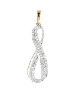 Womens Diamond Pendant Rose Gold-Tone Silver Infinity Style