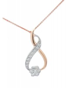 Diamond Pendant Womens Cluster Infinity Design Rose Gold-Tone