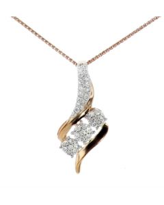 Diamond Pendant for Women Drop 3 Round Cluster Rose Gold-Tone