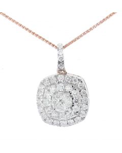 Midwest Jewellery Womens Diamond Pendant 0.85ctw Rose Gold-Tone Silver 20mm Tall Drop Pendant