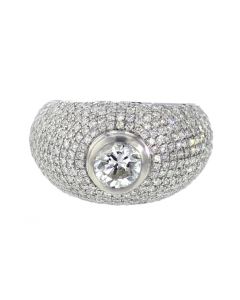 14K White Gold Mens Diamond Ring With 2.83CTW Diamonds 