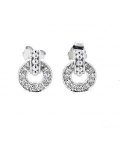 14K White Gold Interlocking Earrings for Women 0.27ctw Diamonds