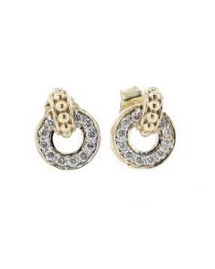 14K Yellow Gold Womens Earrings Round Circle Drop Earrings 0.25ctw