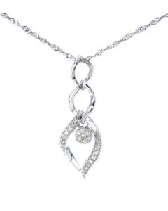 10K Yellow Gold Diamond Drop Pendant with 0.25ctw Diamonds