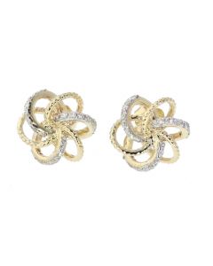 14K Gold Knot Earrings Diamond Knot Earrings for Women 11mm Round Studs 0.29ctw 