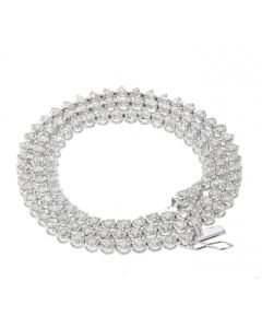 14K White Gold Beautiful Tennis Necklace Diamond Chain With 6.12ctw Diamonds